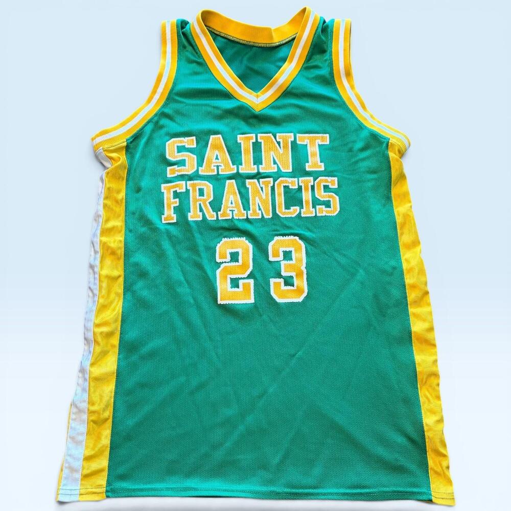 Vtg Saint Francis Jersey Mens Medium Green Basketball Number 23 Mesh